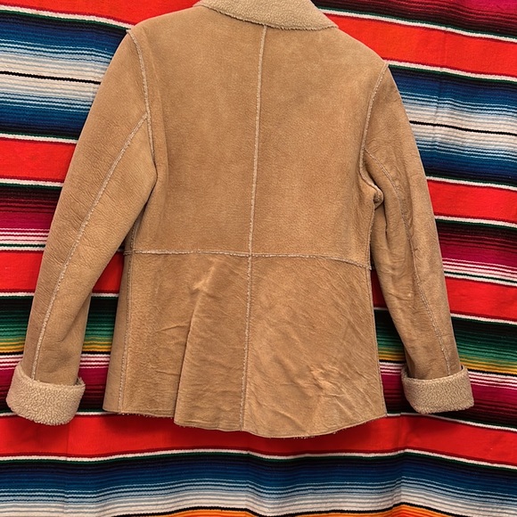 Guess Vintage 1990’s Y2K Guess Leather Suede shearling Trucker Jacket Size Med - Picture 3 of 11